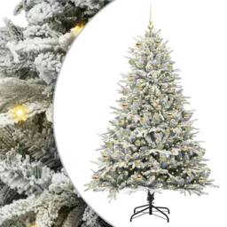 Berkfield Home Artificial Pre-lit Christmas Tree with Ball Set Green 210 cm - thumbnail 2