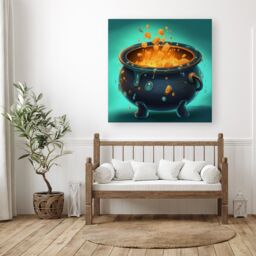 "Warren Reed - Designer Bubbling Cauldron Splashart Canvas - Size: W30"" x H30""" - thumbnail 1