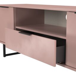 Ready Assembled 2 U Fuji 2 Door 1 Drawer Wide TV Unit (Ready Assembled) in Dusty Pink - thumbnail 7