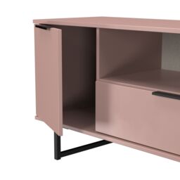Ready Assembled 2 U Fuji 2 Door 1 Drawer Wide TV Unit (Ready Assembled) in Dusty Pink - thumbnail 6