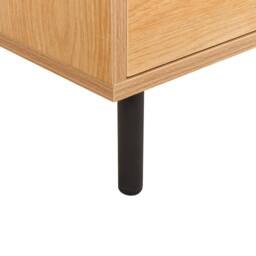 Wyld and Coco Light Brown TV Stand Black Steel Legs 3 Door Storage W180 x D40cm - thumbnail 8