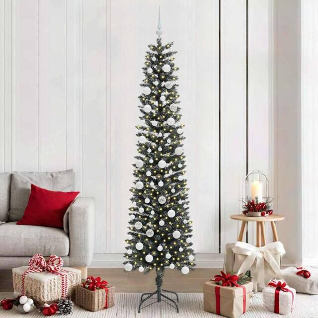 Berkfield Home Artificial Christmas Tree with 300 LEDs Green 58 x 58 x 210 cm - image 1
