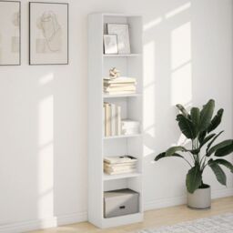 Berkfield Home Bookcase White 40x24x176 cm Engineered Wood - Size: 40 x 24 x 176 cm - thumbnail 3