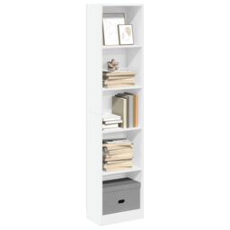 Berkfield Home Bookcase White 40x24x176 cm Engineered Wood - Size: 40 x 24 x 176 cm - thumbnail 1