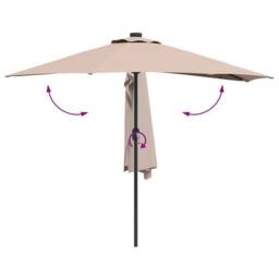 Berkfield Home Garden Parasol Taupe Medium Fabric - thumbnail 9