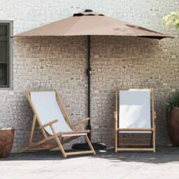 Berkfield Home Garden Parasol Taupe Medium Fabric - thumbnail 2