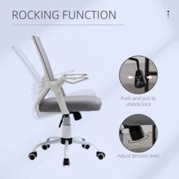 Kelvenix Mesh Home Office Chair Swivel in Grey - Size: 0.6m2 - thumbnail 3