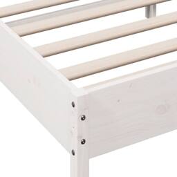 Berkfield Home Beautiful Bed Frame without Mattress White 120x200 cm Solid Wood Pine - Size: Small Double - thumbnail 7