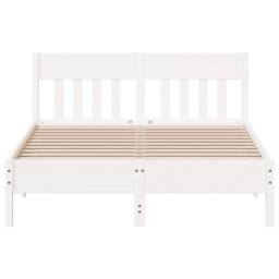 Berkfield Home Beautiful Bed Frame without Mattress White 120x200 cm Solid Wood Pine - Size: Small Double - thumbnail 4