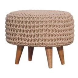 Wyld Haus Mantua Beige Hand Woven Oblong Footstool - thumbnail 4
