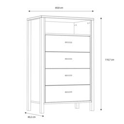 Wyld Haus Egtved 4 Drawer Chest in Black & Natural Oak Effect - thumbnail 7