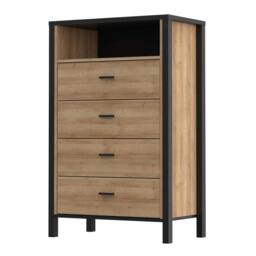 Wyld Haus Egtved 4 Drawer Chest in Black & Natural Oak Effect - thumbnail 4