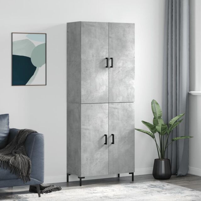 Berkfield Home Highboard Concrete Grey 69.5x34x180 cm Engineered Wood - image 1