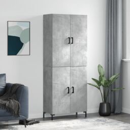 Berkfield Home Highboard Concrete Grey 69.5x34x180 cm Engineered Wood - thumbnail 1