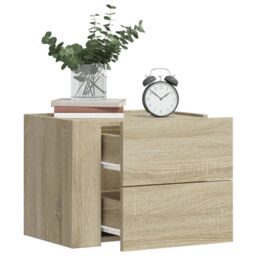 Berkfield Home Wall-mounted Bedside Cabinets 2 pcs Sonoma Oak 45x30x35 cm in Brown - Size: 45 x 30 x 35 cm - thumbnail 1
