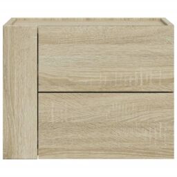 Berkfield Home Wall-mounted Bedside Cabinets 2 pcs Sonoma Oak 45x30x35 cm in Brown - Size: 45 x 30 x 35 cm - thumbnail 4