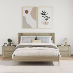 Berkfield Home Wall-mounted Bedside Cabinets 2 pcs Sonoma Oak 45x30x35 cm in Brown - Size: 45 x 30 x 35 cm - thumbnail 3