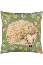 Evans Lichfield Grove Hedgehog Water & UV Resistant Outdoor Cushion in Olive - Size: 43 cm x 43 cm - thumbnail 1