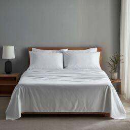 Snug City Luxury 400TC Sateen Soft Touch Hotel Quality Flat Sheet Bed Linen in White - Size: Super King - thumbnail 1