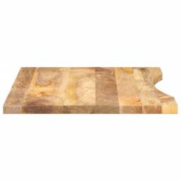 Berkfield Home Beautiful Desk Top with Curve 100x60x2.5 cm Solid Wood Rough Mango in Brown - thumbnail 4