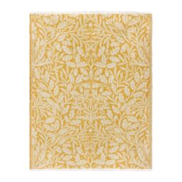 Morris & Co Acorn Tonal Jacquard Throw in Gold - Size: 130 cm x 170 cm - thumbnail 3
