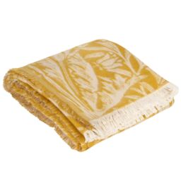 Morris & Co Acorn Tonal Jacquard Throw in Gold - Size: 130 cm x 170 cm - thumbnail 8