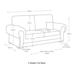 Furnishings For Less UK Milan Fabric Sofa Suite 3 & 2 Seater Sofa Set Full Back in Black - thumbnail 5