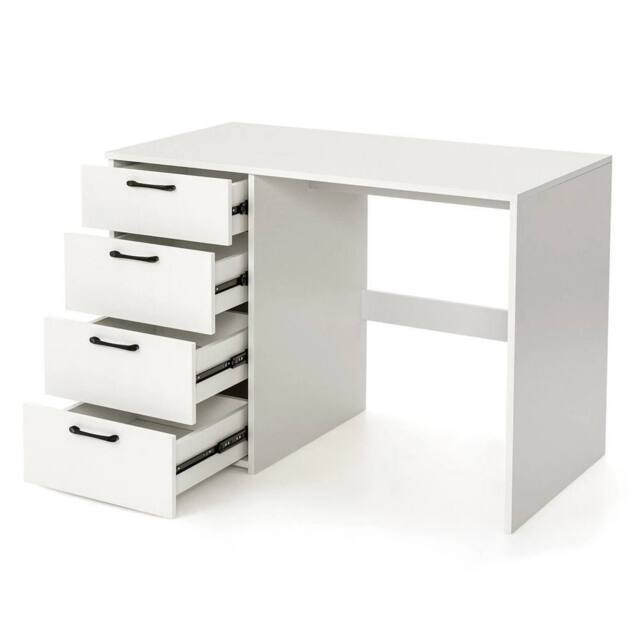 Havendro 4 Drawer Compact Computer Writing Workstation Desk in White - image 1