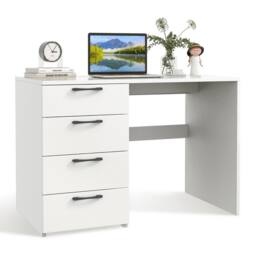 Havendro 4 Drawer Compact Computer Writing Workstation Desk in White - thumbnail 3