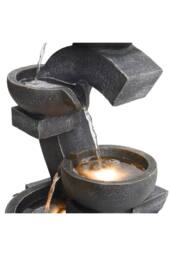 H&O Direct Cascading C Shaped Rockery Deco Outdoor Water Fountain in Natural - thumbnail 5