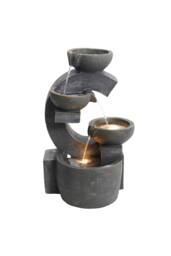 H&O Direct Cascading C Shaped Rockery Deco Outdoor Water Fountain in Natural - thumbnail 4