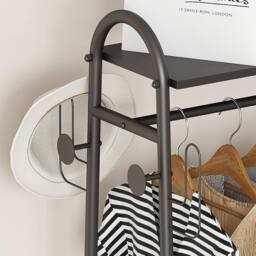 Havendro Heavy Duty Double Clothes Rail Rack Garment Hanging Stand in Black - thumbnail 3