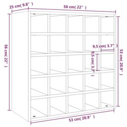 Berkfield Home Wine Cabinet White 56x25x56 cm Solid Wood Pine - Size: 56 x 25 x 56 cm - thumbnail 8