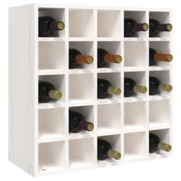 Berkfield Home Wine Cabinet White 56x25x56 cm Solid Wood Pine - Size: 56 x 25 x 56 cm - thumbnail 4