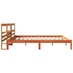 Berkfield Home Bed Frame with Headboard without Mattress Wax Brown 200x200 cm - thumbnail 5