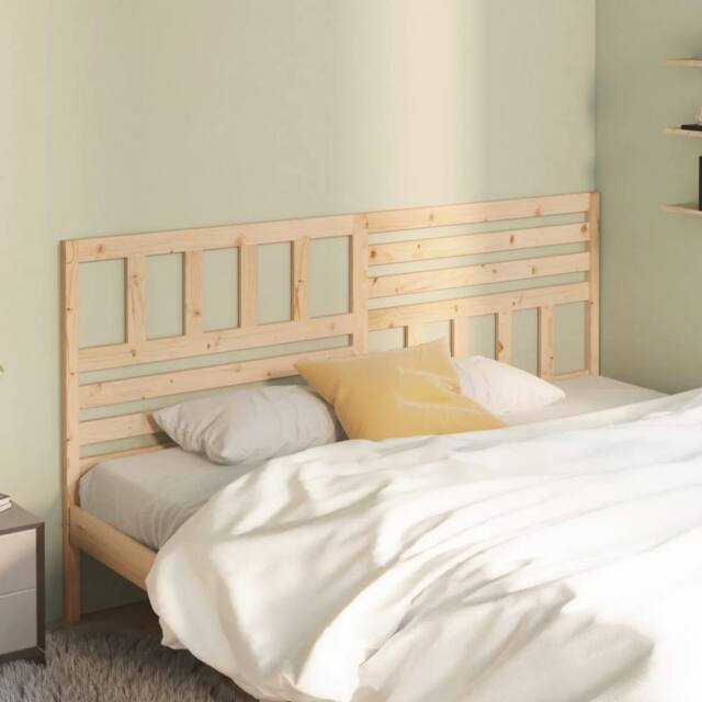 Berkfield Home Beautiful Bed Headboard 186x4x100 cm Solid Wood Pine in Light Tan - Size: 186 x 4 x 100 cm - image 1