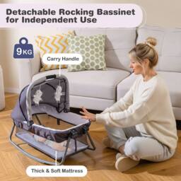 CASART Foldable Nursery Center Bassinet Baby Playard w/Diaper Changing Table - Size: Crib - thumbnail 9