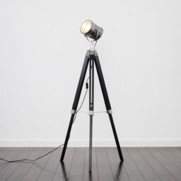 ValueLights Starboard Spotlight Tripod Black Floor Lamp with LED Bulb - thumbnail 6