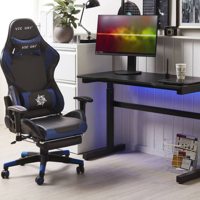 Wyld and Coco Adjustable Gaming Desk 120x60cm Black with RGB Lights - Size: 120x60 cm - image 1