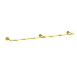 Pirlo Plush Industrial Adjustable Heavy Duty Pipe Wall-Mounted Hanging Rail in Gold - thumbnail 5