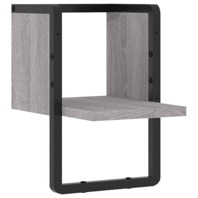 Berkfield Home Wall Shelf with Bar Grey Sonoma 20x25x30 cm - Size: 20 x 25 x 30 cm - image 1