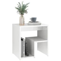 Berkfield Home Bed Cabinets 2 pcs High Gloss White 40x30x40 cm Engineered Wood - Size: 40 x 30 x 40 cm - thumbnail 7