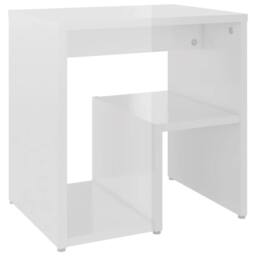 Berkfield Home Bed Cabinets 2 pcs High Gloss White 40x30x40 cm Engineered Wood - Size: 40 x 30 x 40 cm - thumbnail 3