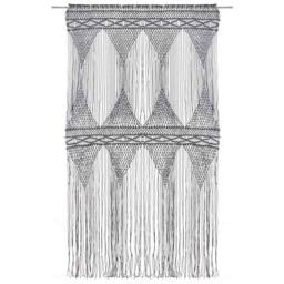 Berkfield Home Macrame Curtain Anthracite 140x240 cm Cotton in Dark Grey