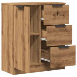 Berkfield Home Sideboard Artisan Oak 60x30x70 cm Engineered Wood in Brown - Size: 60 x 30 x 70 cm - thumbnail 7