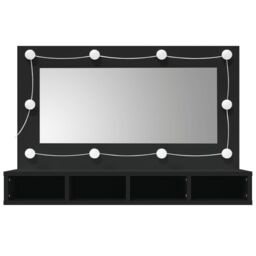 Berkfield Home Mirror Cabinet with LED Black 90x31.5x62 cm - thumbnail 6