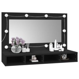 Berkfield Home Mirror Cabinet with LED Black 90x31.5x62 cm - thumbnail 4