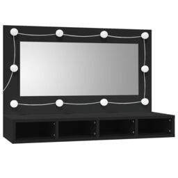 Berkfield Home Mirror Cabinet with LED Black 90x31.5x62 cm - thumbnail 2