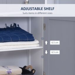 Kleankin Bathroom Floor Storage Cabinet w/ 2 Drawers Door Cupboard - thumbnail 5