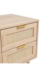 H&O Direct Set of 2 Wood & Rattan Side Cabinet Bedside Cabinet in Natural - thumbnail 3
